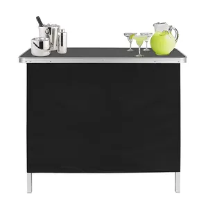 Table de bar portable rectangulaire pliable pour barman avec sac de transport