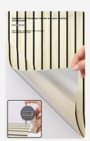 Autocollant mural de cuisine en PVC, imperméable et résistant à l'huile, à motifs rayés et à carreaux, papier peint auto-adhésif