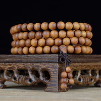 Chapelet en bois de santal naturel perles en vrac 108 perles mala colliers faisant prière perles en bois de rose Bracelet