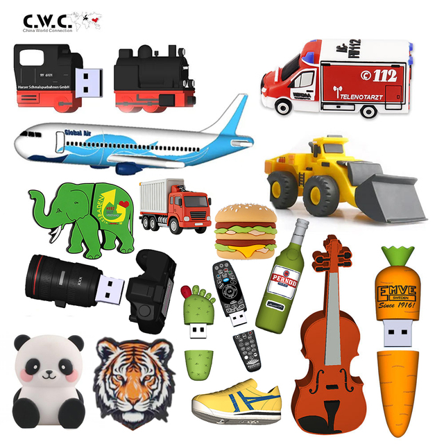Personalized Custom USB Flash Drive 3D Logo PVC Cartoon 8Gb 32Gb 64Gb Pen Drive PenDrive Memory Stick Custom USB Flash Drive