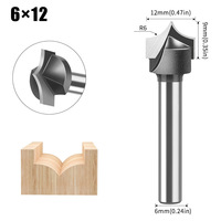 Fraise à bois à pointe ronde, 6 mm, 2 flûtes, fraise CNC pour la sculpture et la gravure sur bois, fraise à rainure en V, pointe d'aiguille, fraise pour le bois