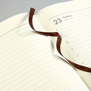 Agenda 2026 imprimé, couverture en cuir A4, dorure à chaud, calendrier anglais, carnet épais, planificateur quotidien 365 jours, livre de planification - Product Image 4
