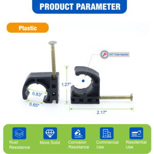KING SMART Serre-tuyaux en plastique résistant à la corrosion 3/4'' Antidérapant Type J avec vis en acier (Livraison gratuite USA Canada) - Product Image 2