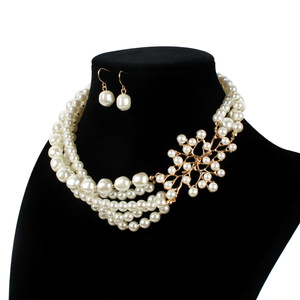 ROMANTICA Delle Donne di Modo Accessori Dei Monili Della Collana di Perle di <span class=keywords><strong>Lusso</strong></span> Degli <span class=keywords><strong>Orecchini</strong></span> Della Collana del Commercio All'ingrosso Collana di Perline Set - Product Image 3