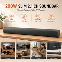 TV-Soundbar 200W 2.1-Kanal mit Bluetooth 5.3, HDMI ARC, DSP-Tuning, Tiefbass und Fernbedienung