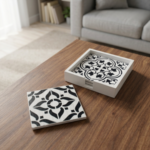 Ensemble de sous-verres écologiques indiens en os incrusté, design classique, épaisseur 10 mm, diamètre 300 mm, pour thé et café, vente en gros, BS INTERNATIONAL - Product Image 1