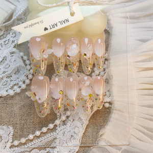 <span class=keywords><strong>Novia</strong></span> de lujo blanco hecho a mano cubierta completa <span class=keywords><strong>uñas</strong></span> postizas acrílico 3D <span class=keywords><strong>uñas</strong></span> artificiales <span class=keywords><strong>uñas</strong></span> a presión para niñas boda - Product Image 2