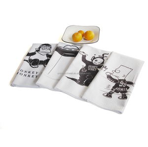 Serviettes de cuisine amusantes en polyester gaufré, réutilisables, lavables, pour Pâques, Noël, la Saint-Valentin, la boulangerie, la vaisselle et le thé, avec motifs de sublimation - Product Image 5
