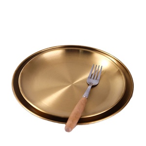 Offres Spéciales de plateau en acier inoxydable de haute qualité <span class=keywords><strong>protection</strong></span> de l'environnement en métal vaisselle de nourriture occidentale assiette à dessert - Product Image 1