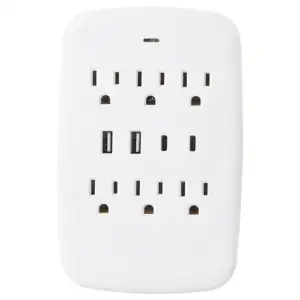 Powerful 6-Outlet Wall Surge Protector with 4 USB Ports | 1000 Joules, ETL Certified | Ideal for Home, School, Office