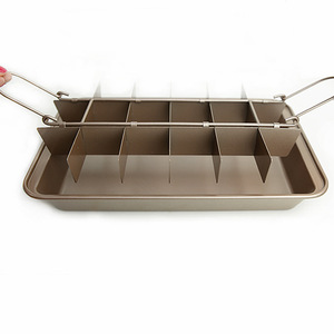 Heavy-duty Divided <strong>Brownie</strong> Tray 18-Cavity Gold Color Non-stick <strong>Brownie</strong> Pan <strong>Tin</strong> with Dividers - Product Image 4