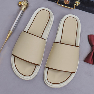 Chaussons en cuir - Sandales compensées d'été, tongs décontractées en cuir, chaussures à enfiler pour hommes durables et respirantes - Product Image 3