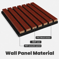 Panneau acoustique en bois, feutre polyester insonorisant en bois de rose pour hôtel, école, entrepôt avec NRC de 0,95