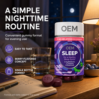 Gummies de mélatonine OEM/ODM avec L-Théanine et mélange botanique saveur mûre Zen pour adultes