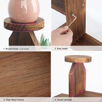 Rak Tanaman 5 Tingkat Desain Vintage Ukiran Tangan dari Kayu, Rak Meja untuk Bunga, Penyangga Tanaman Sukulen Kecil & Herbal untuk Dalam Ruangan, Kayu Pinus