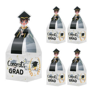DAMAI Transparent Waterproof PVC Candy <b>Box</b> for Graduation Party Square <b>Small</b> <b>Gift</b> Decoration Bachelor's Robe Graduation Season - Product Image 4
