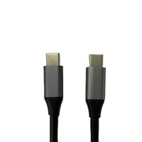 Cable de Datos USB 3.1 Tipo-C de 90 Grados con Doble Conector, 16 Núcleos, 1m, Malla de Protección, Revestimiento TPE, Funcionalidad de Carga Rápida PD Integrada