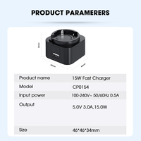 Chargeur mural USB certifié CE FCC, adaptateur secteur à charge rapide pour téléphone portable, tablette, montre connectée, utilisation à domicile et en voyage CP0154