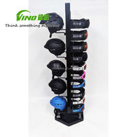 Support d'affichage vertical multi-crochets pour casques et lunettes de sport - Support d'affichage en métal pour casque