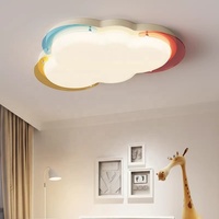 Lampe de chambre d'enfant en acrylique, nuage de dessin animé, plafonnier LED créatif, chambre à coucher, fer, plafonnier LED moderne pour enfants avec télécommande
