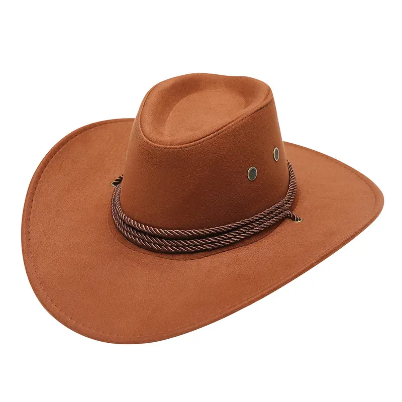 Neues Großhandel Cowboy-Hüte Herren Hüte Sonnencreme Acrylfaser Fedora Filz Hüte westliche Cowboy-Hut-Kappe