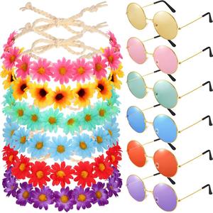 Conjunto de diadema y gafas de sol con diseño de margaritas para fiesta hippie, accesorios para disfraces de Halloween y Navidad, regalos no tóxicos - Product Image 5