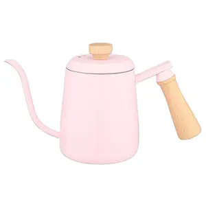 Tetera de café árabe con mango, tetera de té de goteo turco inoxidable con recubrimiento de Color de 300ml, para cuello de ganso, para oficina, venta al por mayor