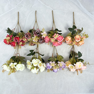 Fleurs artificielles <span class=keywords><strong>Yu</strong></span> <span class=keywords><strong>Lin</strong></span>, combinaison de petites roses à 5 branches - Product Image 1