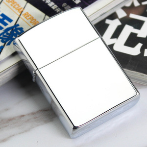 <strong>Lighters</strong> Customize logo Luxury Metal Cigarette <strong>Lighter</strong> Smoking Accessories Chrome Plating Silver Kerosene <strong>Windproof</strong> <strong>Lighter</strong> - Product Image 2