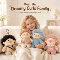 Pendentif Poupée en Peluche Cheveux Bouclés Esthétique avec Mini Sac, Jouet en Peluche Kidult pour Décoration de Bureau Esthétique