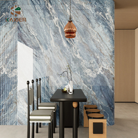 Décoration intérieure en usine sans formaldéhyde Feuille de marbre PVC Impression 3D Panneau mural alternatif en marbre Panneau mural 3d