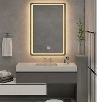 Miroir de salle de bain LED à température de couleur réglable, rétroéclairé, mural, prix d'usine, pour hôtels de luxe