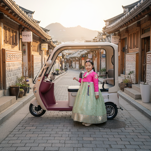 खोखले 650W लंबी रेंज 3-लोगों की इलेक्ट्रिक ट्राइसाइकिल बड़ी क्षमता आउटडोर इलेक्ट्रिक 3-व्हील स्कूटर ओएम समुदाय और दैनिक उपयोग के लिए - Product Image 5