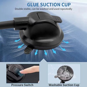 Support magnétique pour téléphone de voiture avec bras flexible pour la navigation, noir, ajustement universel - Product Image 2