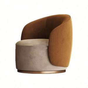 Sillón Giratorio Moderno de Lujo Nórdico para Sala de Estar y Hotel, Sofá Individual de Tela Boucle, Butaca Acentuada - Product Image 1