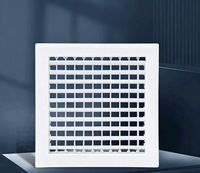 Grille d'aération carrée en ABS épaissi à double déflection 150x150mm pour plafond, diffuseur de ventilation CVC pour maison, commerce et bureau