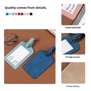 Étiquette à <span class=keywords><strong>bagages</strong></span> <span class=keywords><strong>en</strong></span> PU haut de gamme effet peau, carte d'embarquement d'avion, modèle créatif <span class=keywords><strong>pour</strong></span> <span class=keywords><strong>bagages</strong></span> à main, XY-0023 - Product Image 6