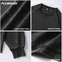 T-shirt femme Kuenzi à manches longues, 100% coton 230GSM, respirant, style américain, délavé, vierge pour impression, commande en gros, prêt à expédier