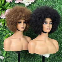 Perruques Frontales sans Dentelle Cheveux Humains Blonds Courts Bob Jerry Curl Vente en Gros Perruques Crépues Afro de Haute Qualité Long Brésiliens
