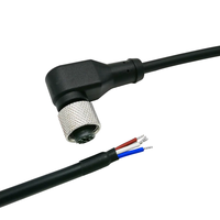 M12 4pin femelle étanche connecteur à Angle droit B codé M12 B code 4Pin femelle à câble ouvert