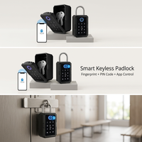 Boîtier à Clés Intelligent avec Passerelle WiFi – Accès par Empreinte Digitale, Carte IC ou Mot de Passe pour Porte en Acier Inoxydable, Compatible Tuya et TTlock, Passerelle WiFi Incluse