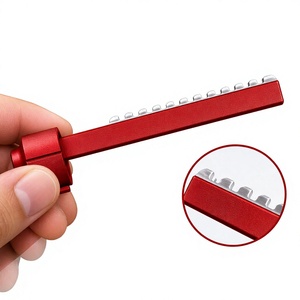 Red Plastic Single Blade <b>Razor</b> with Adjustable Clamp Handle for Precise Shaving Thinning Body & Face Use <b>Men</b> - Product Image 5