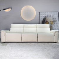 Canapé inclinable électrique double 3 places en cuir personnalisé, design moderne et luxueux, extensible, pour salon