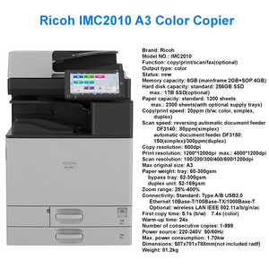 Impresoras a Color Ricoh Aficio IMC2010 Nuevas, Mini Fotocopiadora Ricoh, Fotocopiadora Ricoh, Fotocopiadora <span class=keywords><strong>A3</strong></span> - Product Image 6