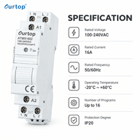 Interrupteur intelligent ATMS1602, universel, contrôle par application IOS Android, Wifi, minuterie, mini-interrupteur intelligent électronique, rail DIN, Wifi 2.4ghz, 2300W
