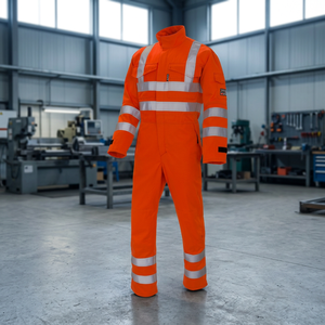 Combinaison imperméable Volt Shield FR résistante aux arcs électriques et aux flammes, haute visibilité, taille ajustable pour une sécurité extrême, fabriquée au Pakistan - Product Image 3