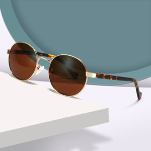 2025 nueva marca de moda marco redondo gafas de sol Unisex polarizado UV400 lentes gafas de sol de alta calidad Retro Vintage gafas de sol - Product Image 4