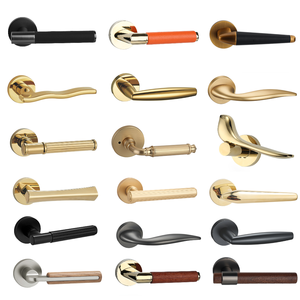 モダンで豪華な灰色のドアハンドル亜鉛インテリアドアロックとローズ付きハンドル - Product Image 1