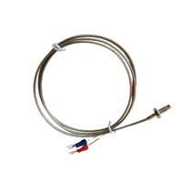 Sekrup M6 K J PT100 Kabel 1M 2M 3M Sensor Suhu Oven Termokopel RTD OEM Alarm Suhu Tinggi Dapat Disesuaikan Industri