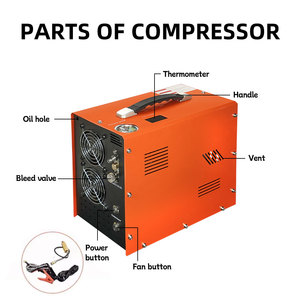 TUXING Double cylindre 4500psi/300bar/30mpa sans eau huile 12V batterie de voiture arrêt automatique chasse Paintball <span class=keywords><strong>HPA</strong></span> réservoir PCP <span class=keywords><strong>compresseur</strong></span> d'air - Product Image 2